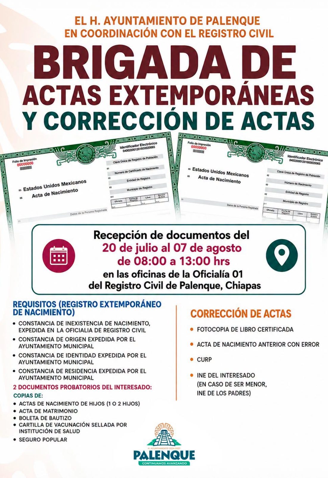 Actas EXTEMPORANEAS